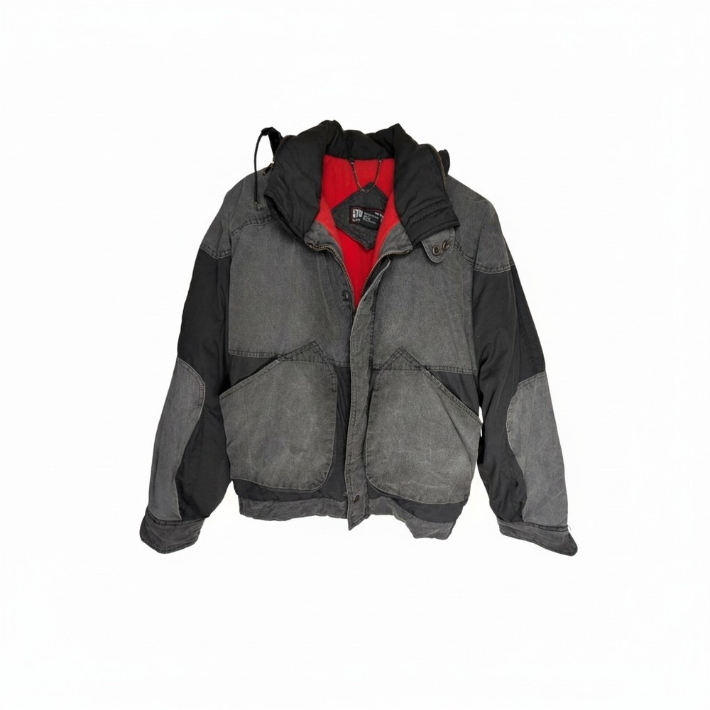 Street Moves David Peyser Mens Hooded Bomber Jacket Colorblock Black Grey L‎